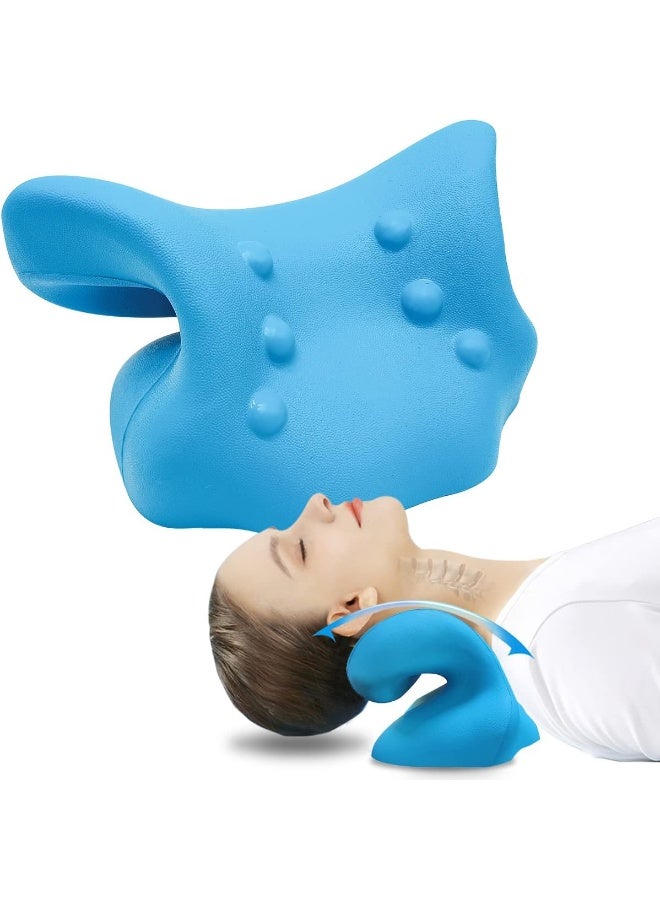 Cervical Neck Traction Pillow Neck and Shoulder Relaxer Orthopedic Pillow Neck Stretcher for Pain Relief and Muscle Relax with Massage Point