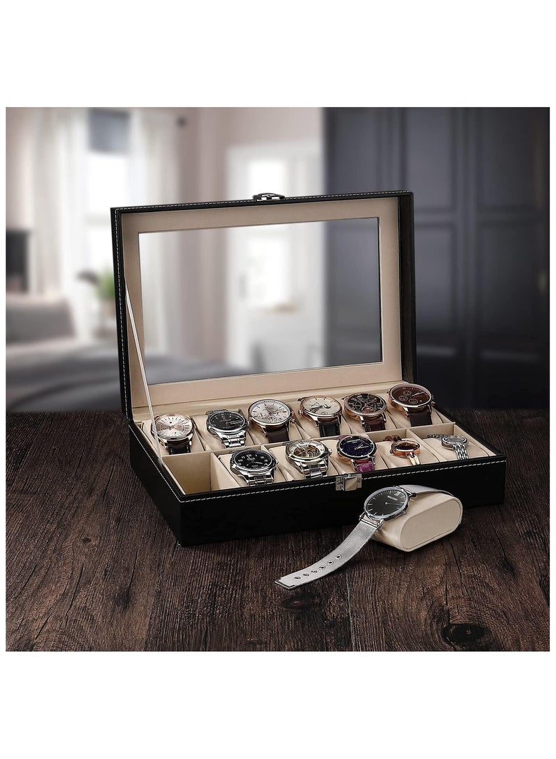 12 Grid Zipper Watch Box Watch Case Travel Watch Box  Portable Watches Storage Case Watch Organizer