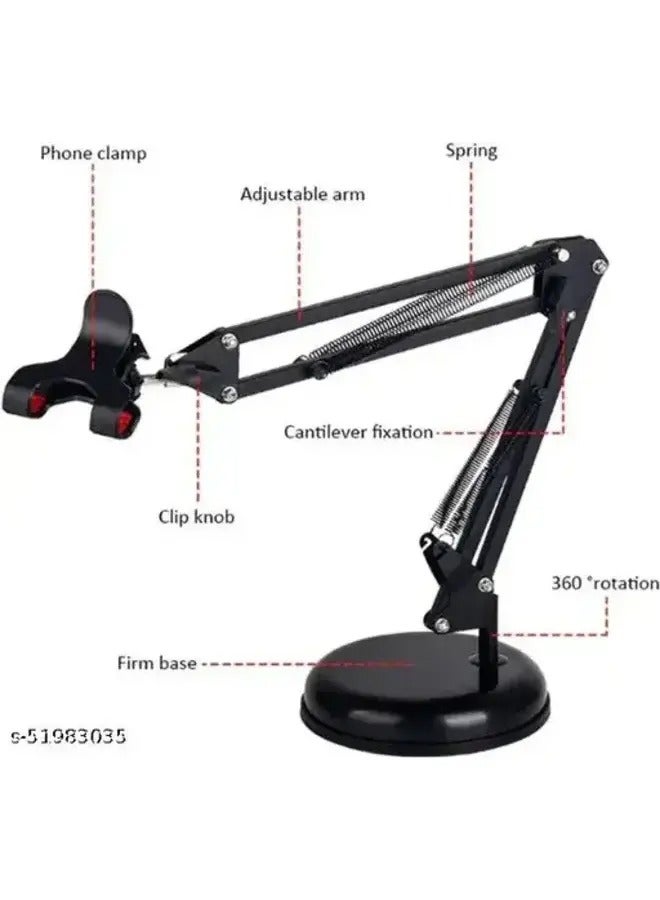 Foldable Microphone Stand, Phone Stand, Mobile Holder, Studio Microphone Stand, Microphone Stand for Voice Recording, Phone Stand for Shooting