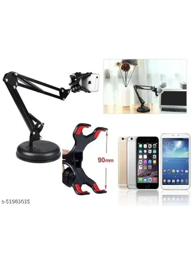 Foldable Microphone Stand, Phone Stand, Mobile Holder, Studio Microphone Stand, Microphone Stand for Voice Recording, Phone Stand for Shooting