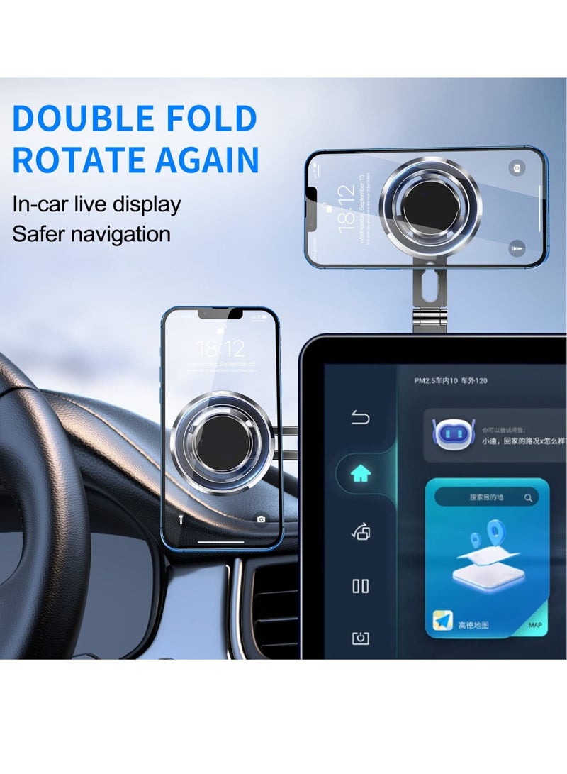 Magnetic Phone Mount for Tesla Motors Compatible All Phones Folding and Sliding Design Strong Magnetic Force