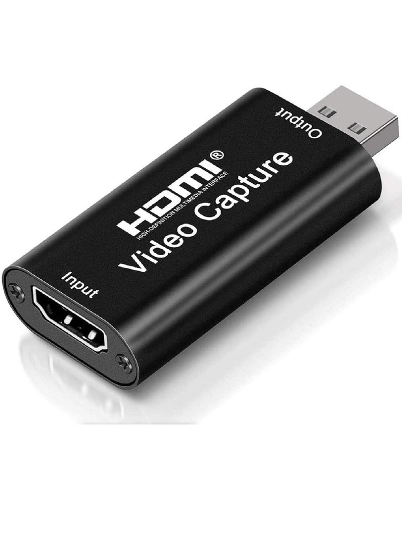 Portable Audio Video Capture Cards, HDMI to USB 2.0 1080P 4K Record, Via DSLR Camcorder Action Cam for High Definition Acquisition, Live Broadcasting