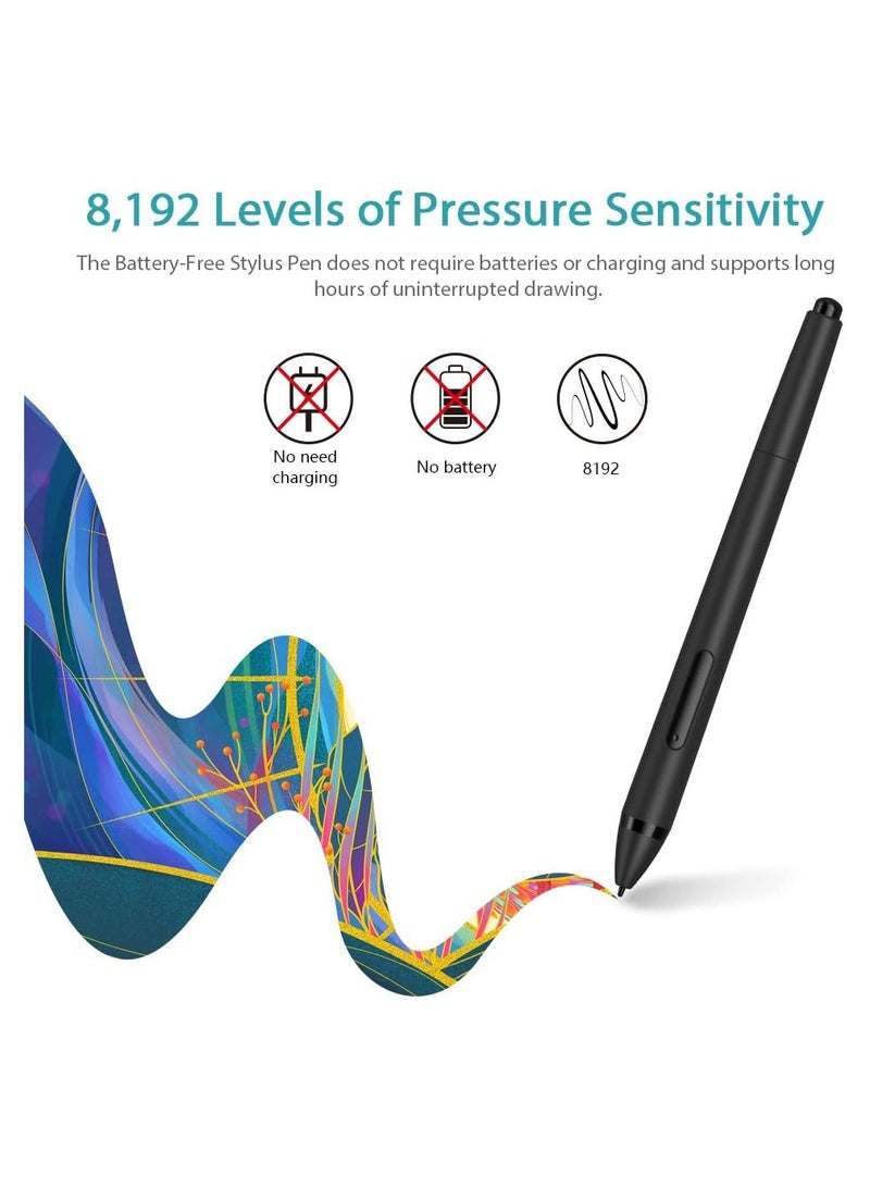 G960S Plus Graphic Tablet 9 x 6 Inch Stylus Pen 8192 Levels with Digital Eraser and 60 Degree Tilt