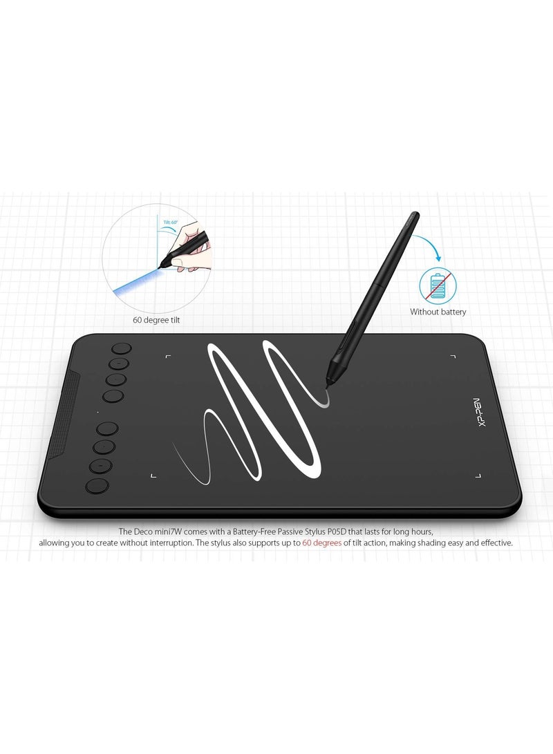 Deco Mini 7 Compact 7-Inch Graphic Drawing Tablet with Passive Stylus