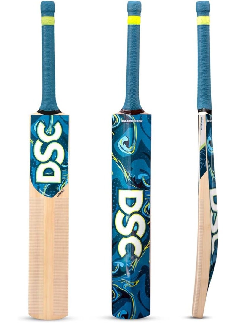 Drake Cricket Bat  (Size - 5) | Material: Kashmir Willow | Lightweight | Free Cover | Ready to play | For Intermediate Player