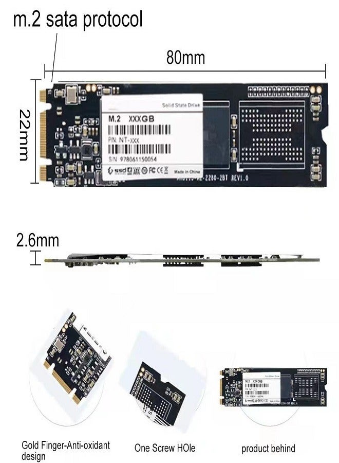 NGFF M.2 1TB SATA3.0 High-Speed SSD Solid State Drive 2280m