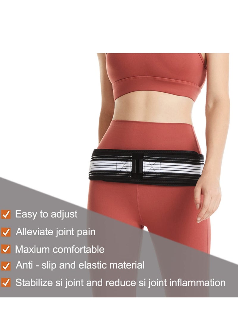 Sacroiliac SI Joint Hip Belt Lower Back Support Brace Hip Braces for Hip Pain Alleviate Sciatic Anti-Slip Sacroiliac Belt Pilling-Resistant Pelvic Belt for Men Women