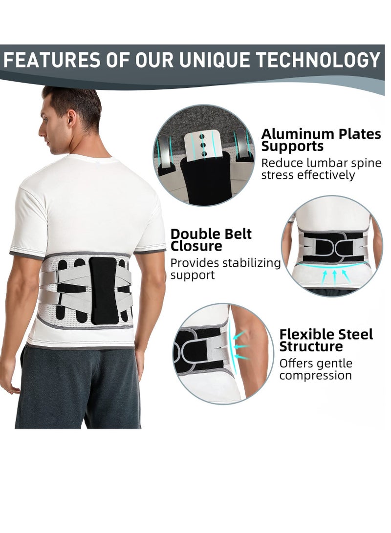 Back Brace with 8 support belts for Lower Back Pain Relief, Back Support Belt for Women & Men, Breathable Lumbar Support Brace for Work, Lower Back Brace for Herniated Disc, Sciatica, L