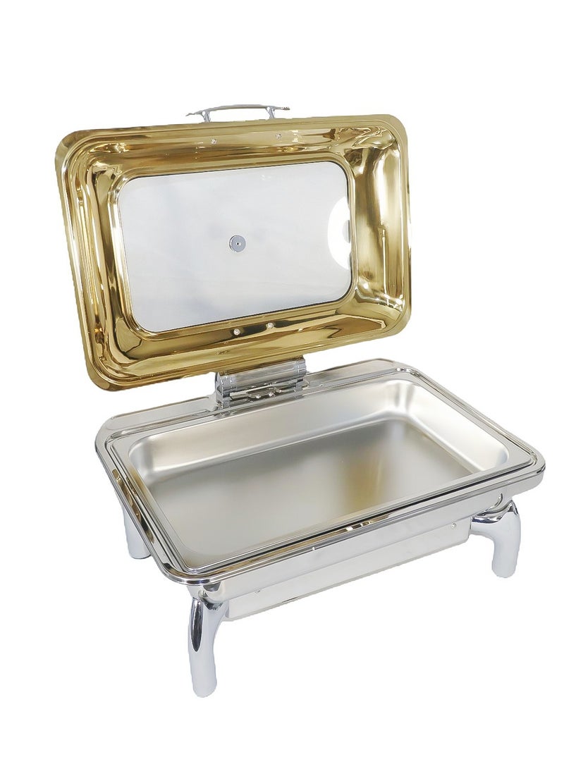 9L Hydraulic Rectangular Chafer (Lid Gold)