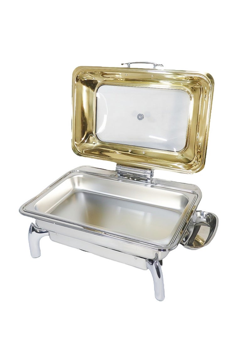 9L Hydraulic Rectangular Chafer (Lid Gold)