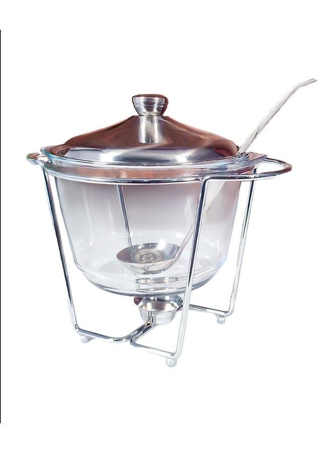 4L Glass Food Warmer with Spoon