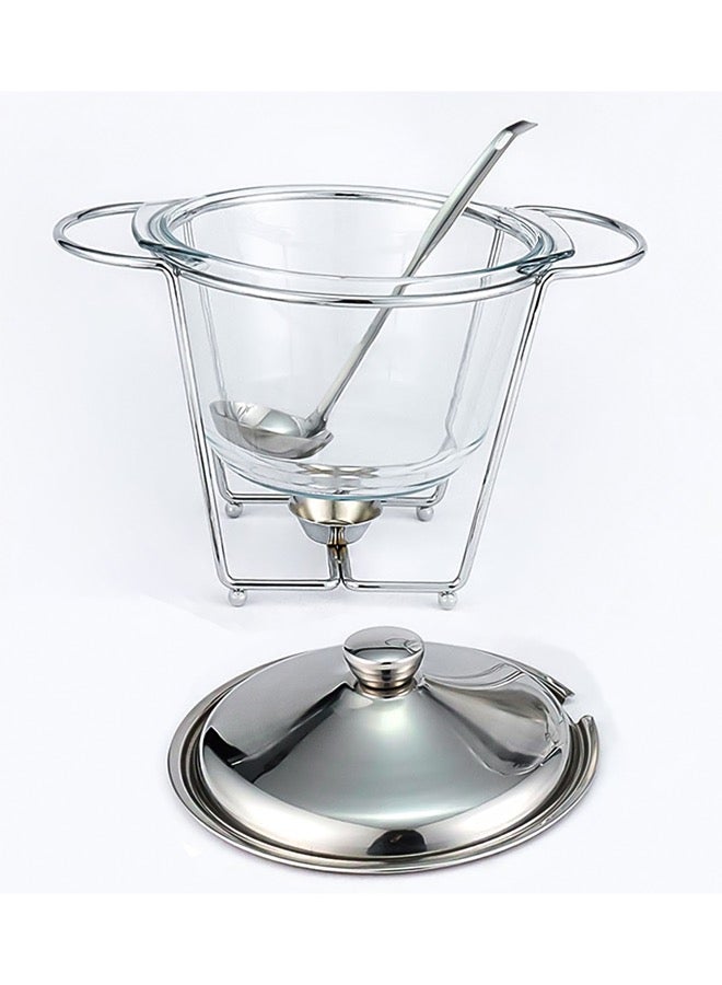 4L Glass Food Warmer with Spoon