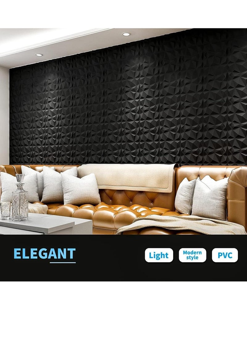 12 Pack 3D Wall Panels 3D Texture PVC Wallpaper Diamond Design Decorative Wall Cover Length 30cm width 30cm