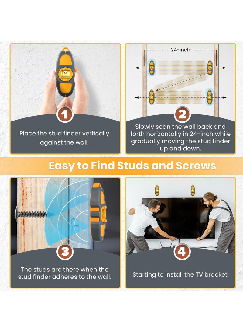 Magnetic Stud Finder for Wall, Mechanical Stud Finder Scanner Device, Portable Drywall Screw and Nail Locator Stud Detector, Level Wall Scanner, Easy to Use Magnet Stud Finder Drywall Tool