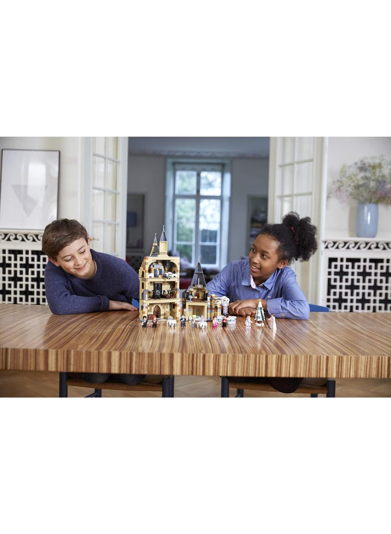 Harry Potter Hogwarts Clock Tower  Build and Play Tower Set with Harry Potter Minifigures Popular Harry Potter Gift and Playset with Ron Weasley, Hermione Granger