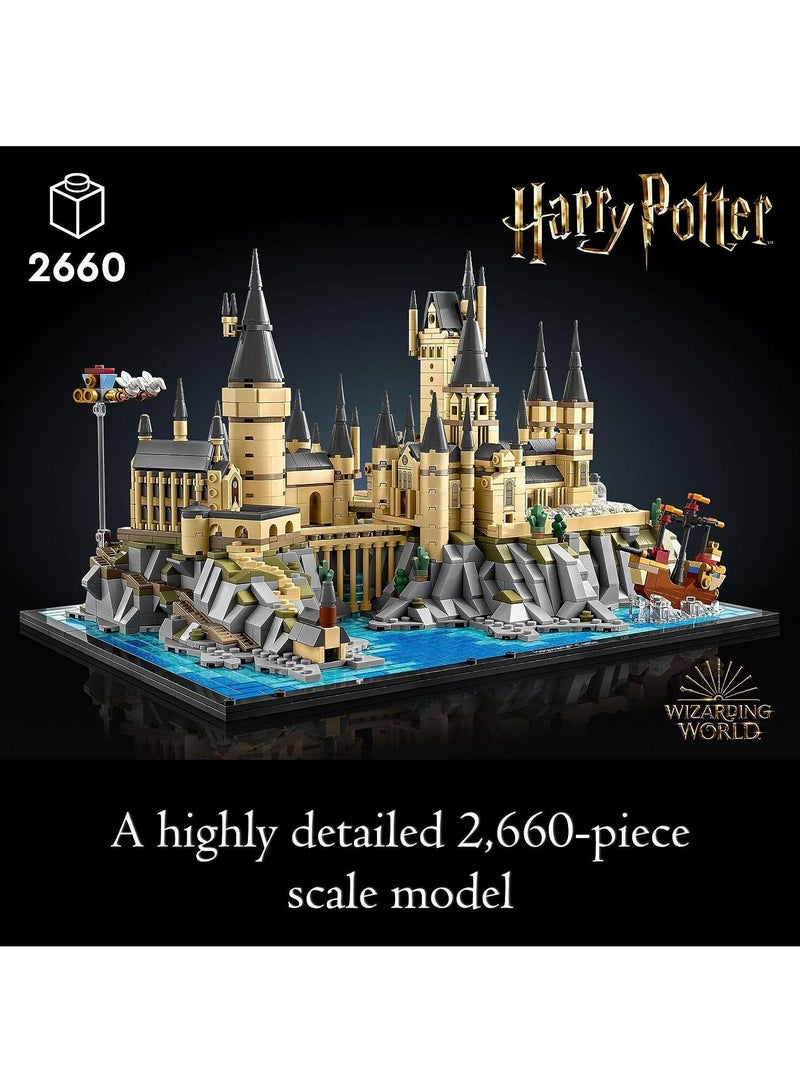 Harry Potter Hogwarts Castle and Grounds Building Set, Display Model Gift Idea for Adults, Collectible Playset to Celebrate Harry Potter Birthday