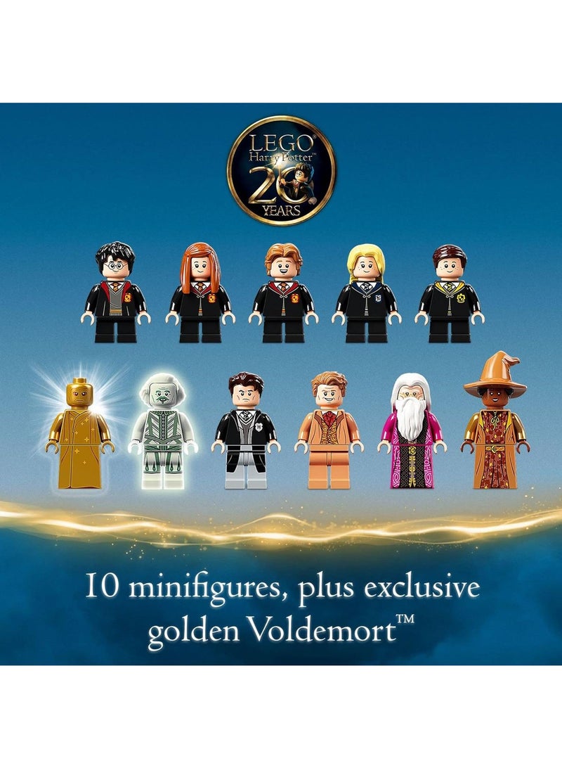 Harry Potter Hogwarts Chamber of Secrets, 20th Anniversary Castle Model with Collectible Golden Voldemort Minifigure and Glow-in-The-Dark Nearly Headless Nick Harry Potter Birthday Gift