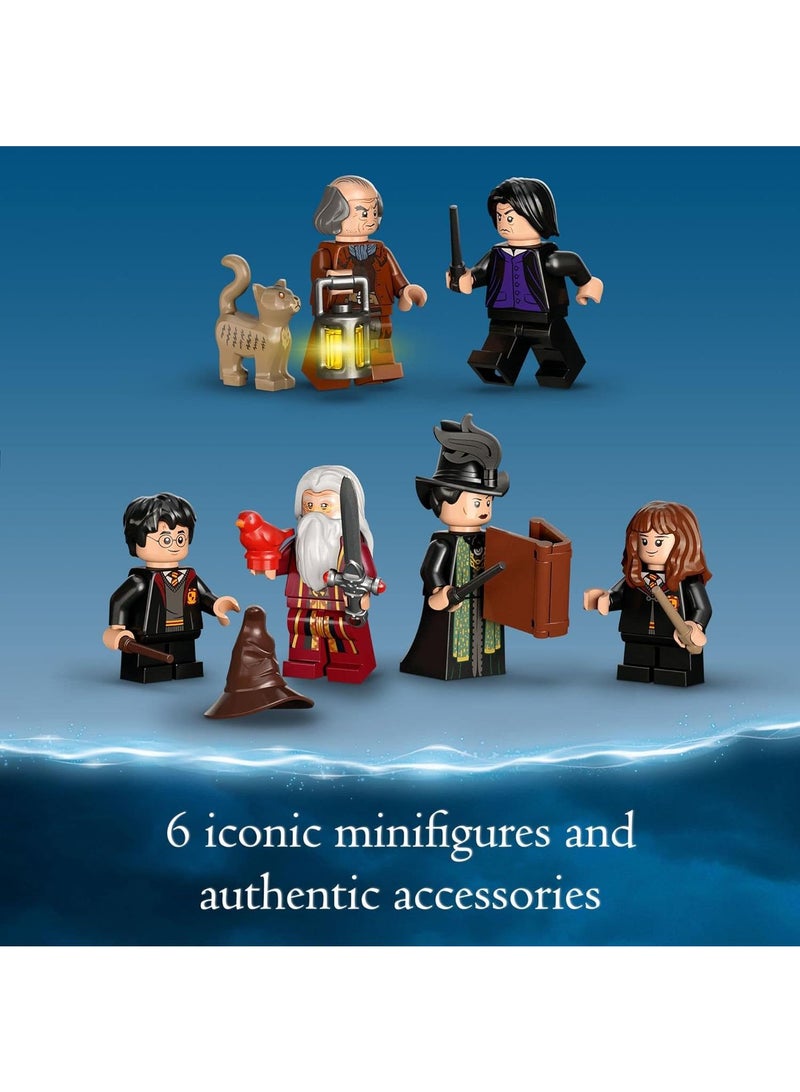 Harry Potter Hogwarts  Dumbledore’s Office Castle Toy  Set with Sorting Hat, Sword of Gryffindor and 6 Minifigures for Kids