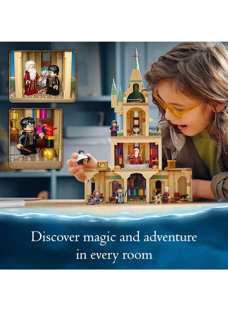 Harry Potter Hogwarts  Dumbledore’s Office Castle Toy  Set with Sorting Hat, Sword of Gryffindor and 6 Minifigures for Kids