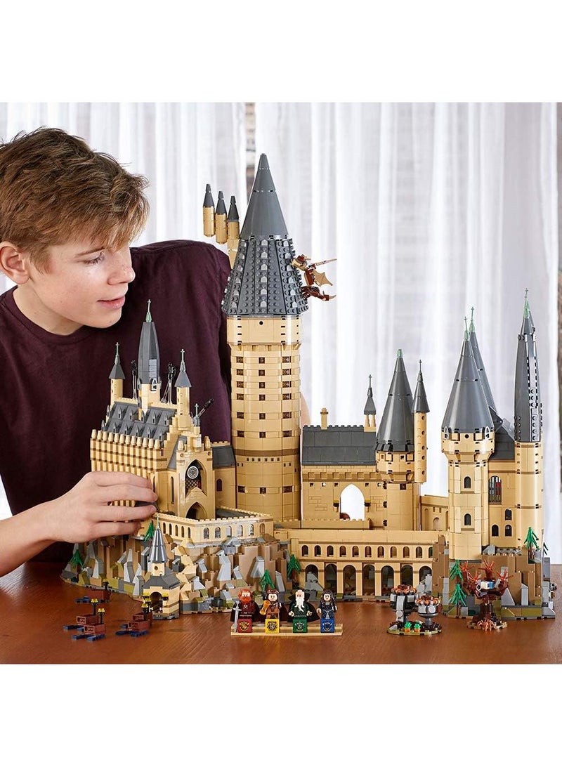 Harry Potte Hogwarts Castle Building Set,   Activity Kit with Minifigures  Wands  Boats  a Spider  and Gryffindor and Hufflepuff Accessories Collectible Model for Adults