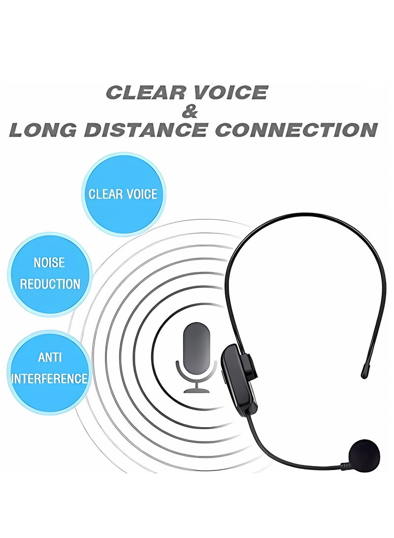 Wireless Microphone Headset, UHF Wireless Mic Headset and Handheld 2 in 1, 165 ft Range for Voice Amplifier, Stage Speakers  Teacher Tour Guides Fitness Instructor