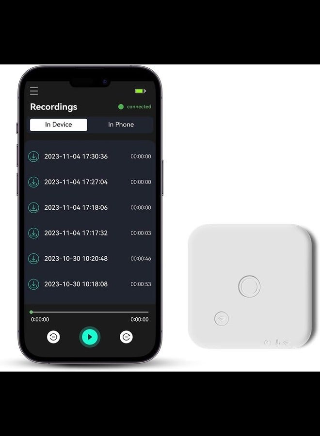 32GB Smart Voice Recorder, Voice Activated Recorder with App,microfono espia Phone Recording Device, Bone Conduction Sensing Recording,Wireless Data Transmission for Meeting Lectures Interview (White)