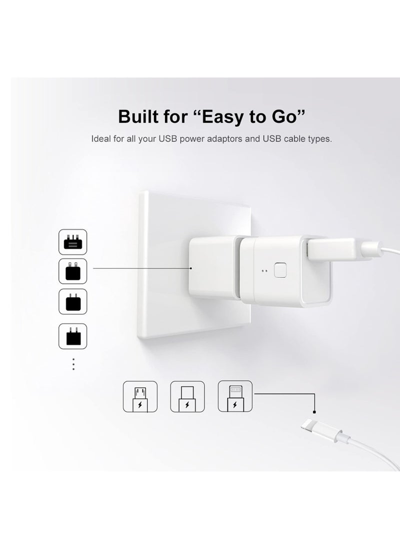 Tuya Micro DC 5V USB Smart WiFi Adaptor For USB Devices, DIY Smart Home Wireless USB Adaptor, APP Remote Control, Compatible With Alexa And Google Home For Voice Control, White