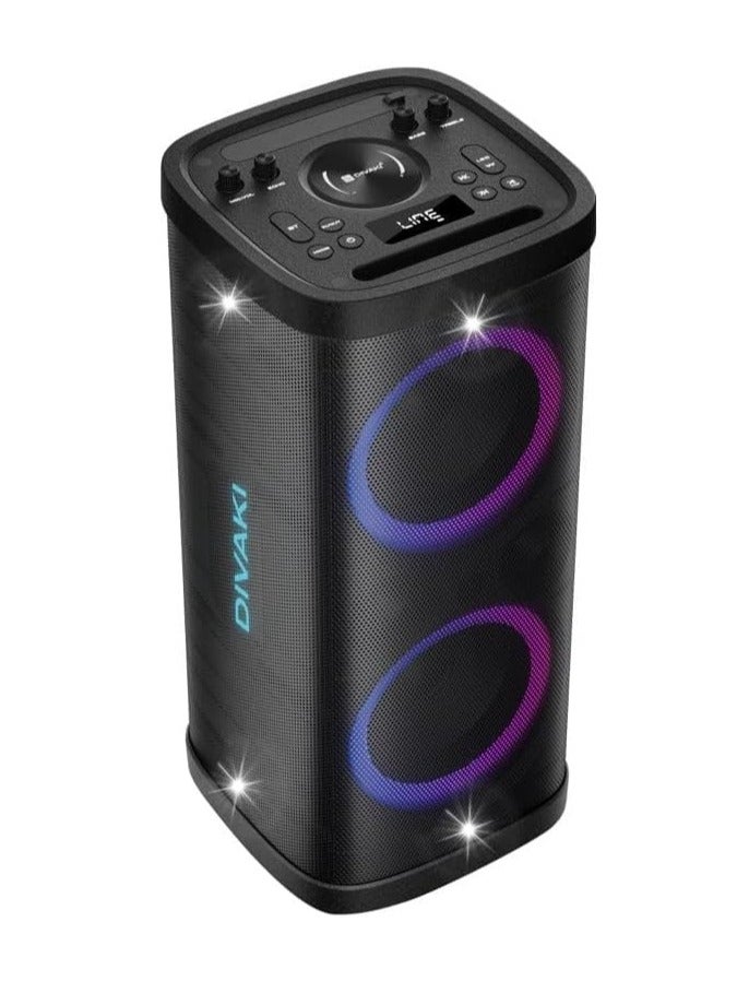 DIVAKI Extra Bass Portable Speaker 800W, 2 Wireless Microphone Built In Reachargable Battery,Bluetooth DT-R800B