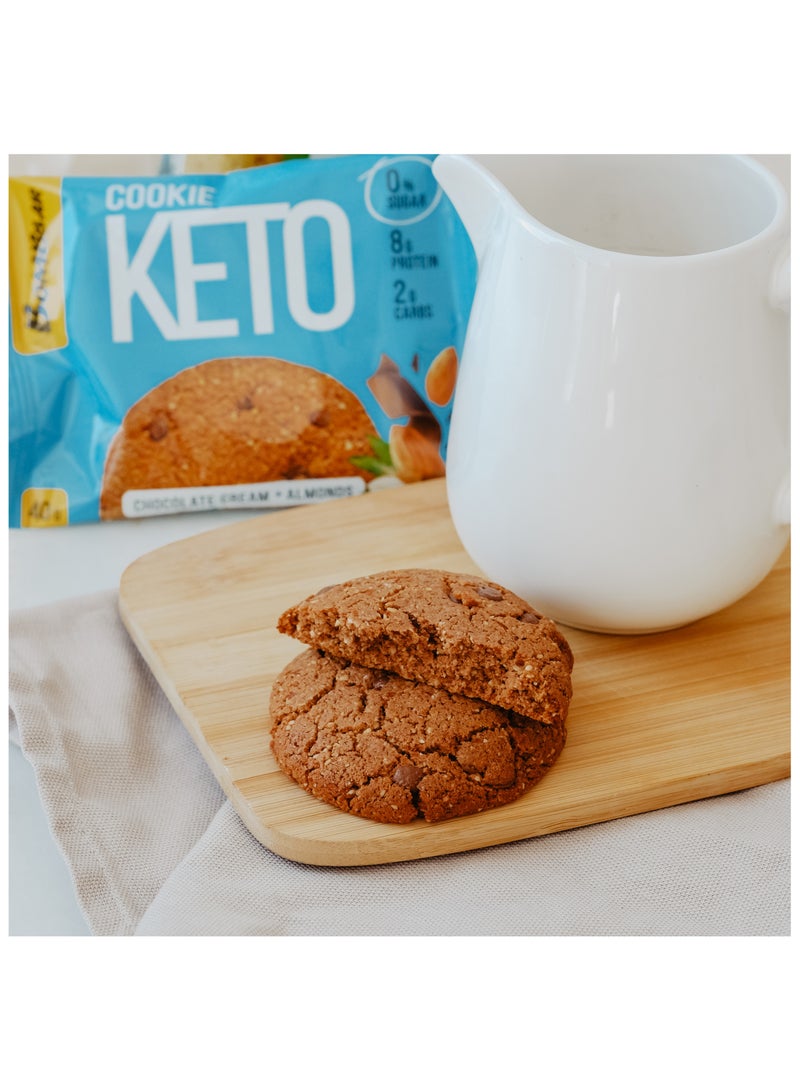 Keto Cookies with Chocolate Cream and Almonds 12x40g