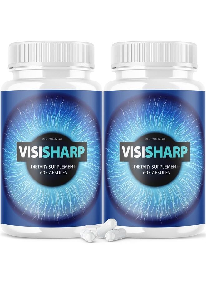 (2 Pack) Visisharp Advanced Eye Health Formula for Eyes Pills Visi Sharp Supplement (120 Capsules)