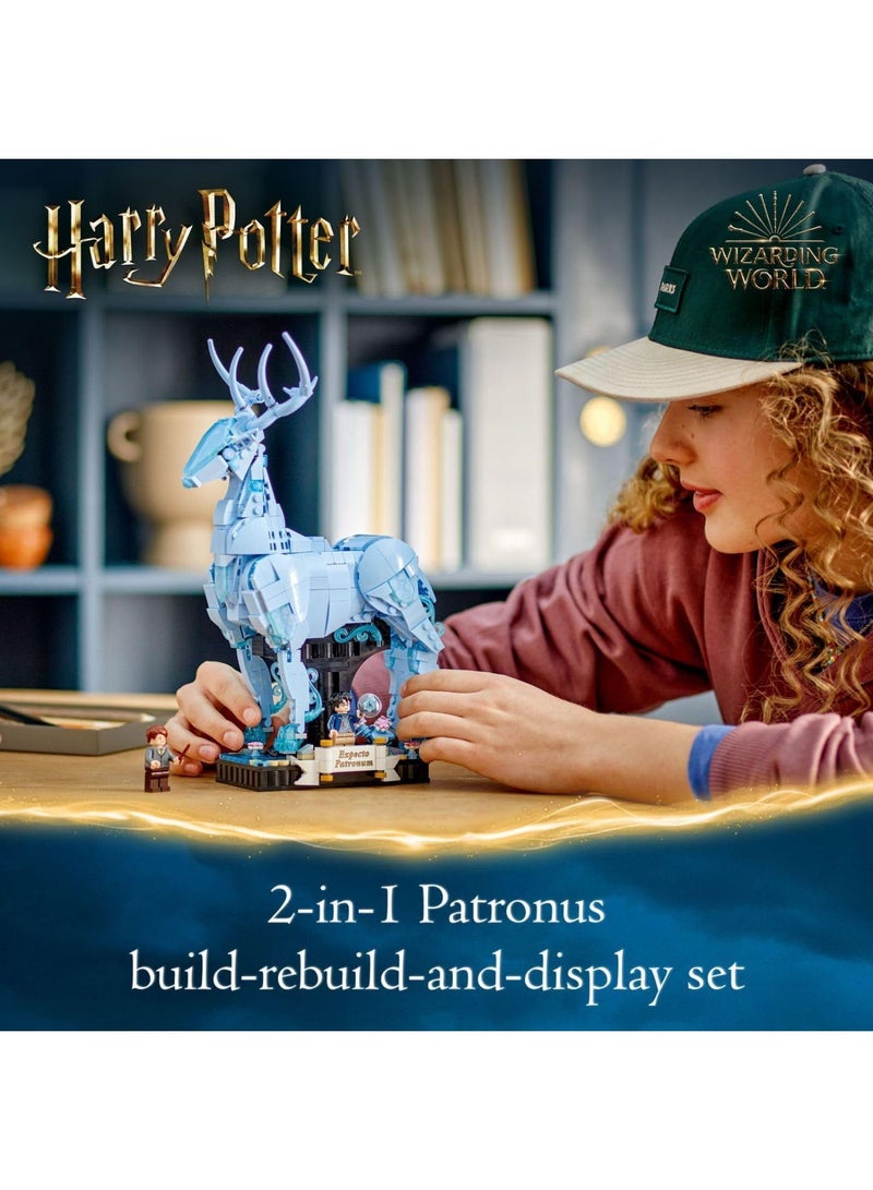 Harry Potter Expecto Patronum Collectible 2-in-1 Building Set  Birthday Gift Idea for Teens or Fans  Build and Display Patronus Set for Fans of The Wizarding World