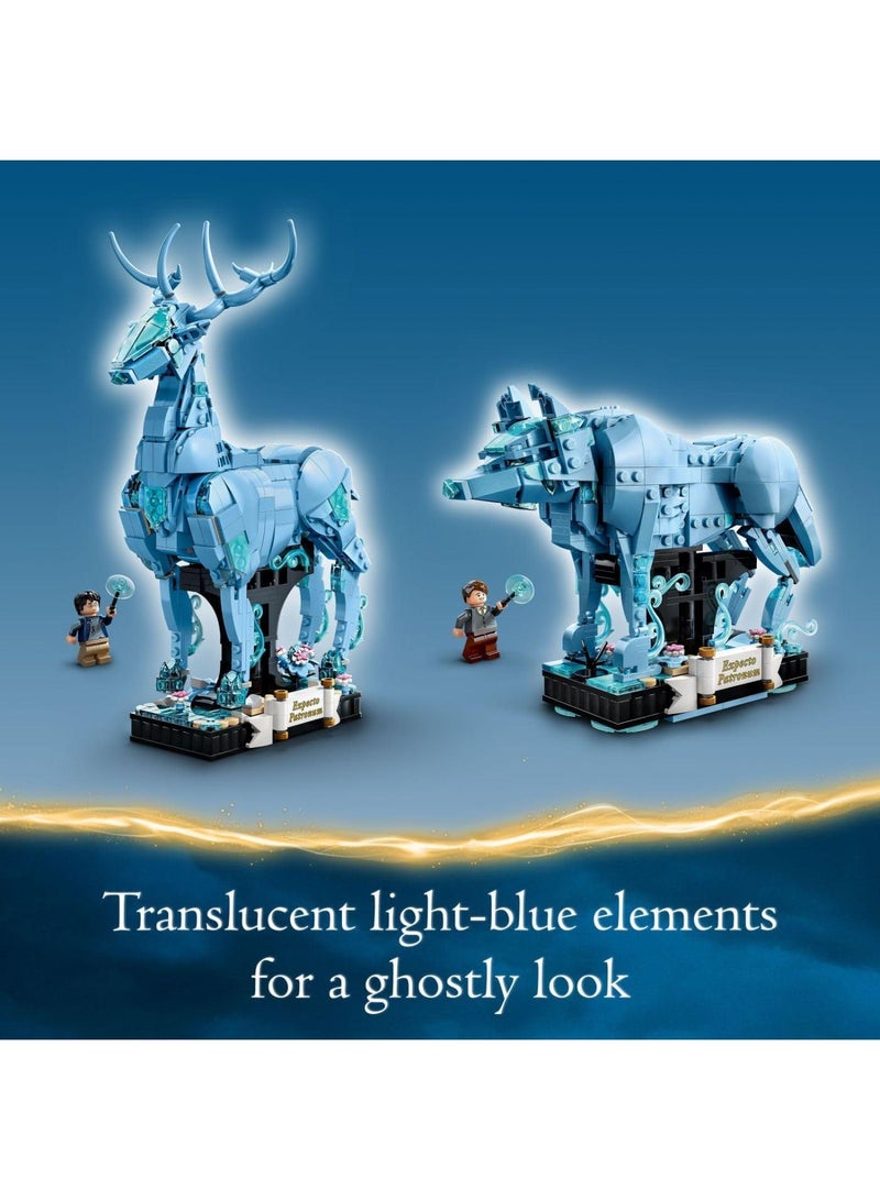 Harry Potter Expecto Patronum Collectible 2-in-1 Building Set  Birthday Gift Idea for Teens or Fans  Build and Display Patronus Set for Fans of The Wizarding World