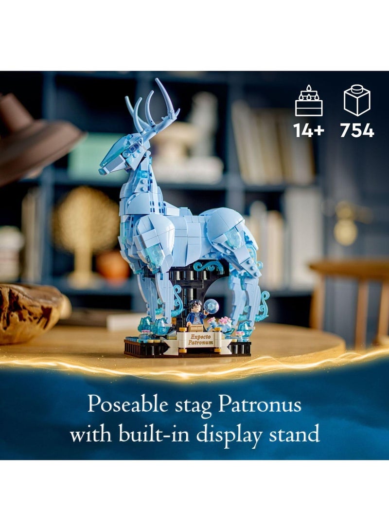 Harry Potter Expecto Patronum Collectible 2-in-1 Building Set  Birthday Gift Idea for Teens or Fans  Build and Display Patronus Set for Fans of The Wizarding World