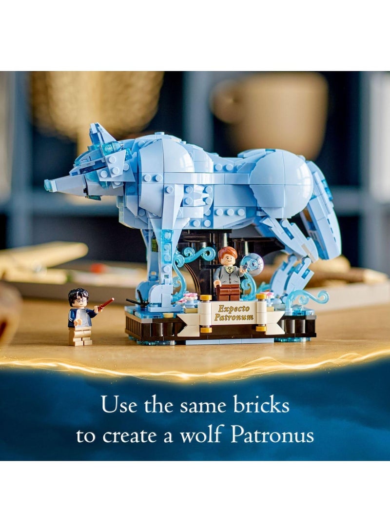 Harry Potter Expecto Patronum Collectible 2-in-1 Building Set  Birthday Gift Idea for Teens or Fans  Build and Display Patronus Set for Fans of The Wizarding World