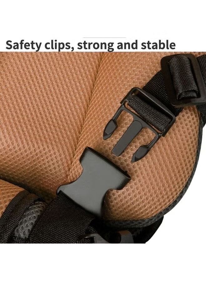 Baby Car Seat for Newborn from 9 Months to 12 Years With Forward Facing Positions Portable Safety Seat Strap 30X60X90cm (Brown)