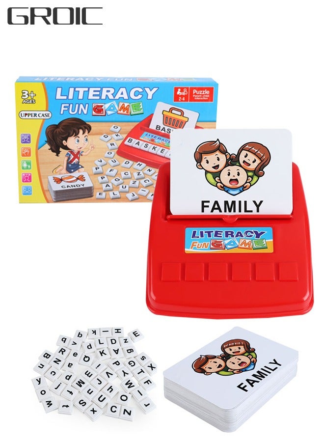 Alphabet Letter Word Spelling Games, Spell Words Board Game Matching Letter Game, Word Recognition Educational Toys for Kids