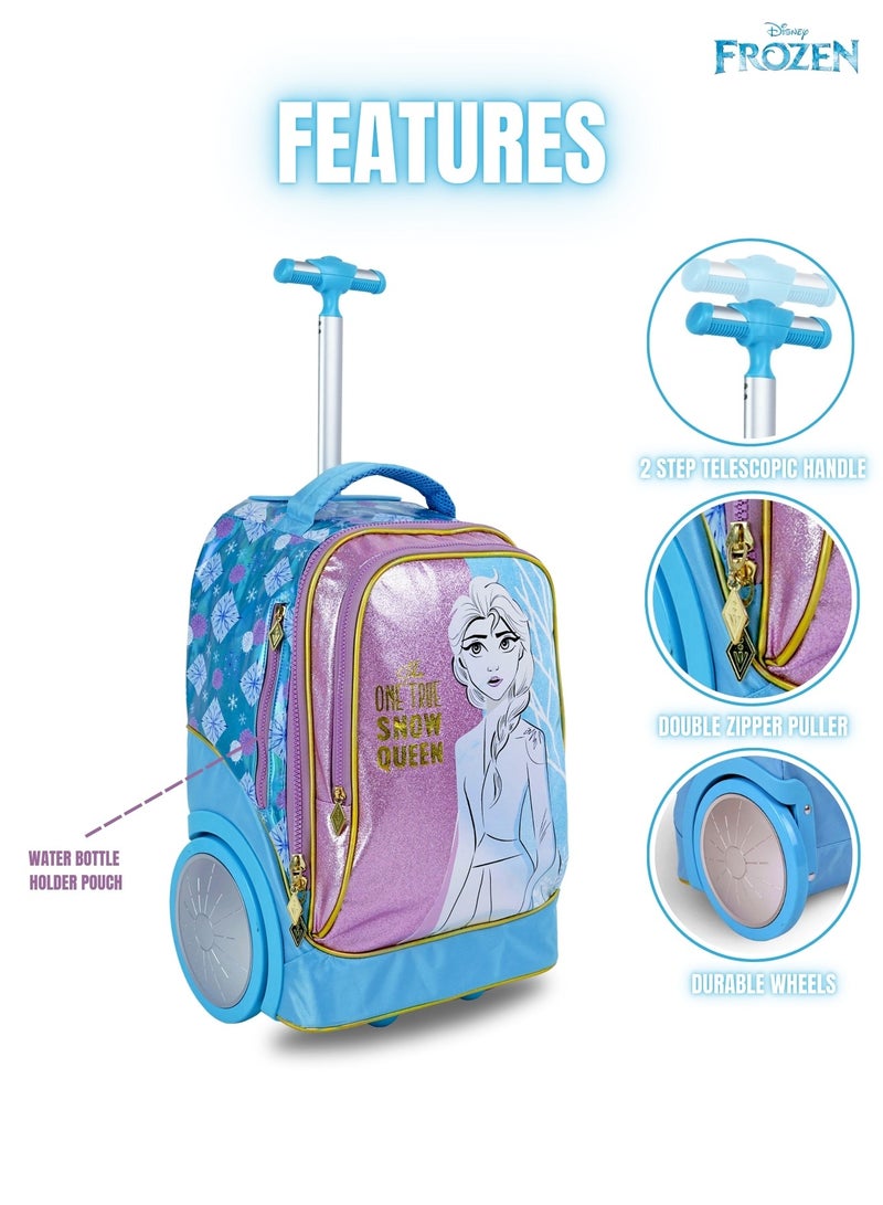 Frozen  20 Inch Kids Premium 3-in-1 Trolley School Bag Set - Ergonomic Backpack, Insulated Lunch Bag & Pencil Case,Lightweight, Durable, Students 6+ - Perfect for Travel & School,For Girls