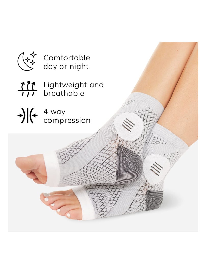 Neuropathy Socks, Ankle Compression Sleeve Support Brace Socks, Arch Support Socks Heel Spur Relief Products Leg & Foot Supports Plantar Fasciitis Night Sock for Women (L - 1 Pair)