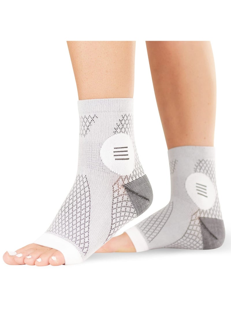 Neuropathy Socks, Ankle Compression Sleeve Support Brace Socks, Arch Support Socks Heel Spur Relief Products Leg & Foot Supports Plantar Fasciitis Night Sock for Women (L - 1 Pair)