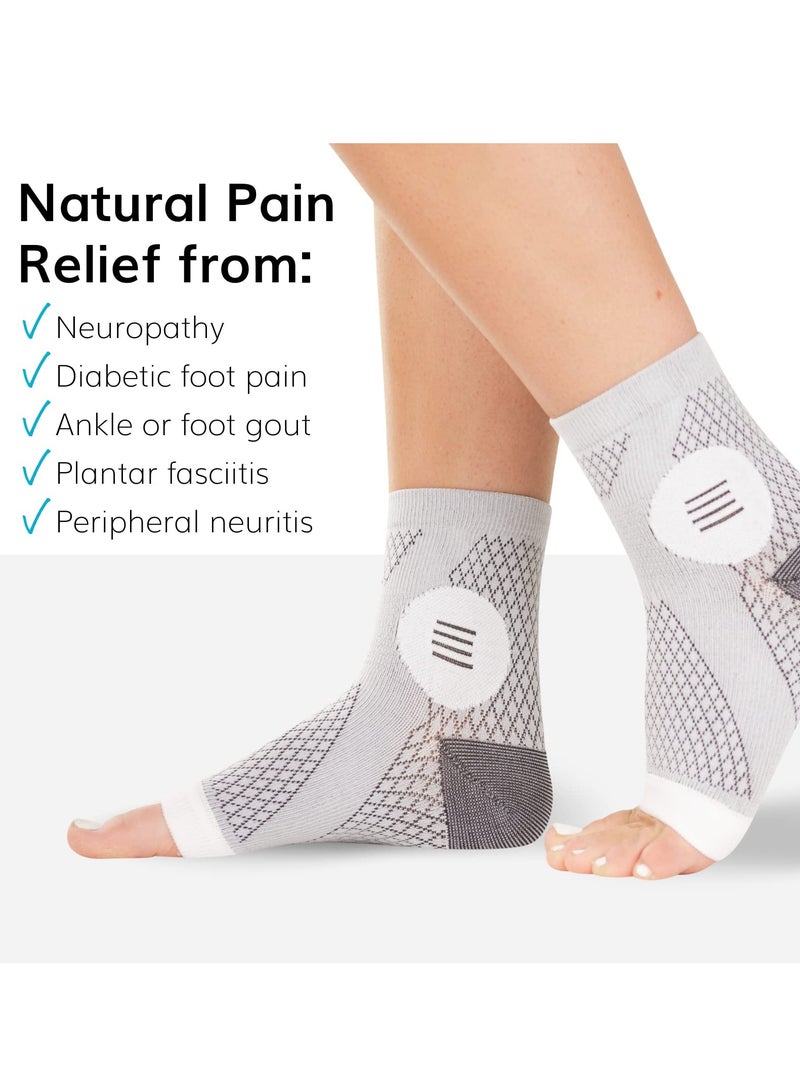 Neuropathy Socks, Ankle Compression Sleeve Support Brace Socks, Arch Support Socks Heel Spur Relief Products Leg & Foot Supports Plantar Fasciitis Night Sock for Women (L - 1 Pair)