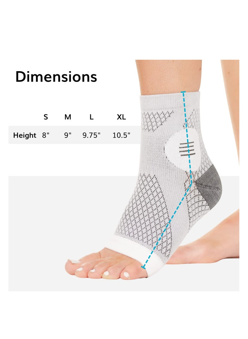 Neuropathy Socks, Ankle Compression Sleeve Support Brace Socks, Arch Support Socks Heel Spur Relief Products Leg & Foot Supports Plantar Fasciitis Night Sock for Women (L - 1 Pair)