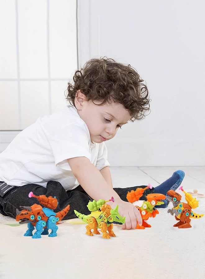 Take Apart Dinosaur Toys for Kids - Dino Building Toy Set Electric Drill - STEM Educational Construction Building Toy Gifts for Kids