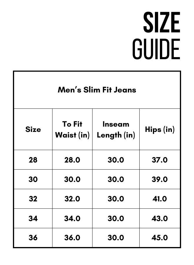 Slim Fit Black Jeans for Men, Clean Look