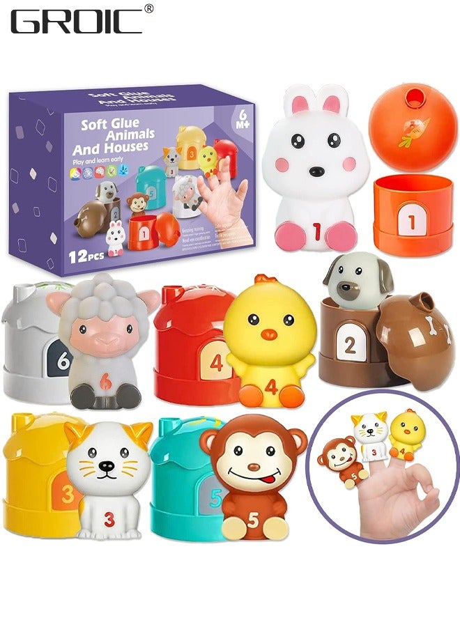 Learning Toys, Farm Animals Finger Puppets Baby Montessori Toys, Counting, Matching & Sorting, Learning Educational Toys, Birthday Educational Gift for Baby Toddler Boys Girls