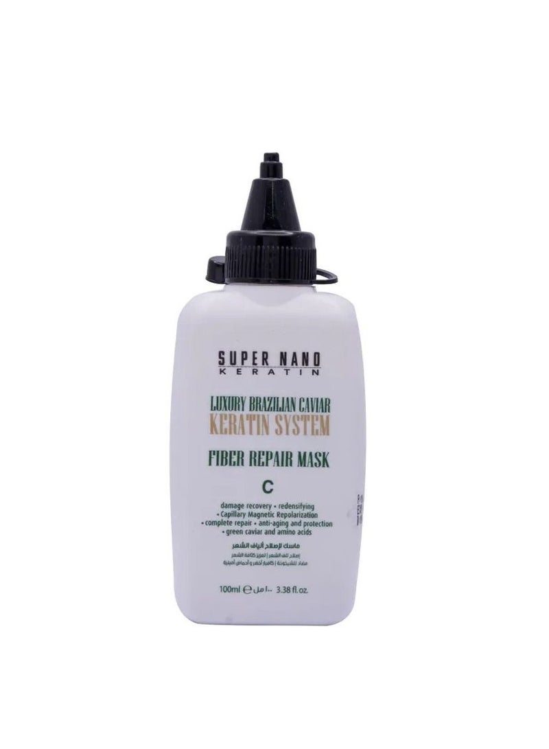Super Nano Keratin Luxury Brazilian Caviar Keratin System – 3x100ml | Professional Hair Reparation & Anti-Frizz Treatment | Sulfate-Free | Smooth, Shine & Strength Formula