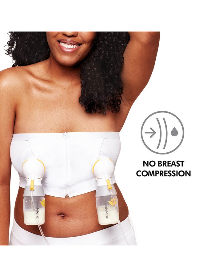 Easy Expression Hands-Free Pumping Bra White Medium
