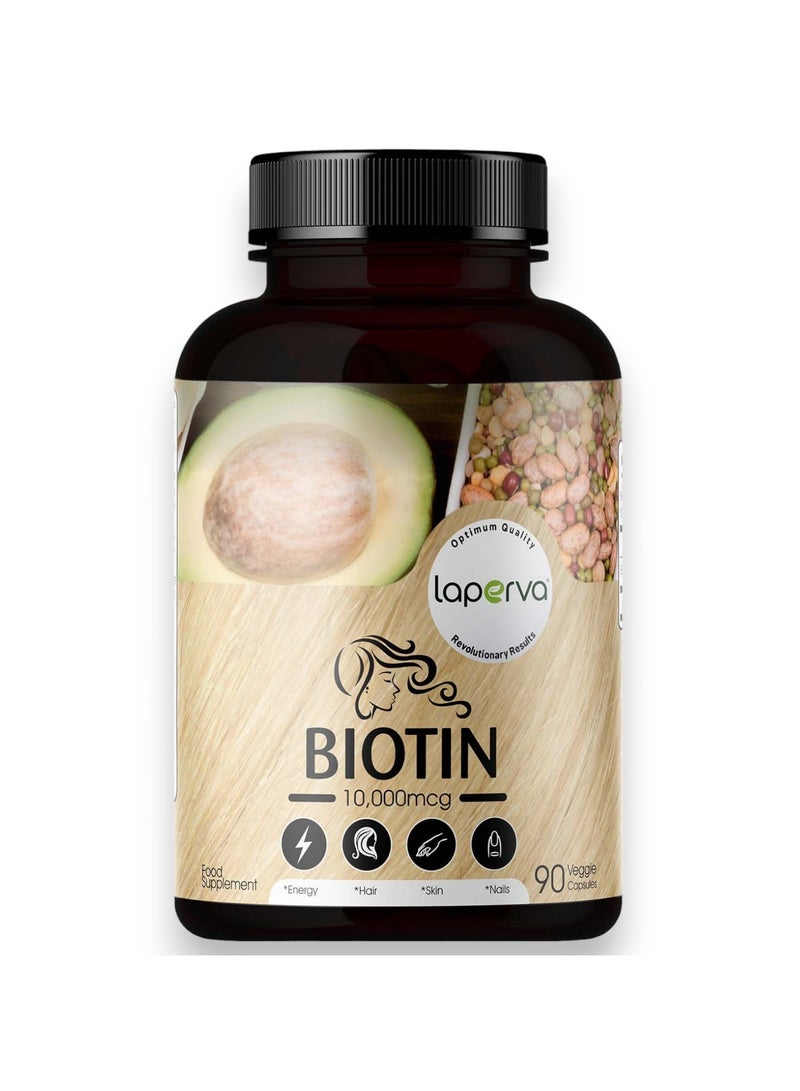 Biotin, 10,000mcg, 90 Veggie Capsules, 90 Servings