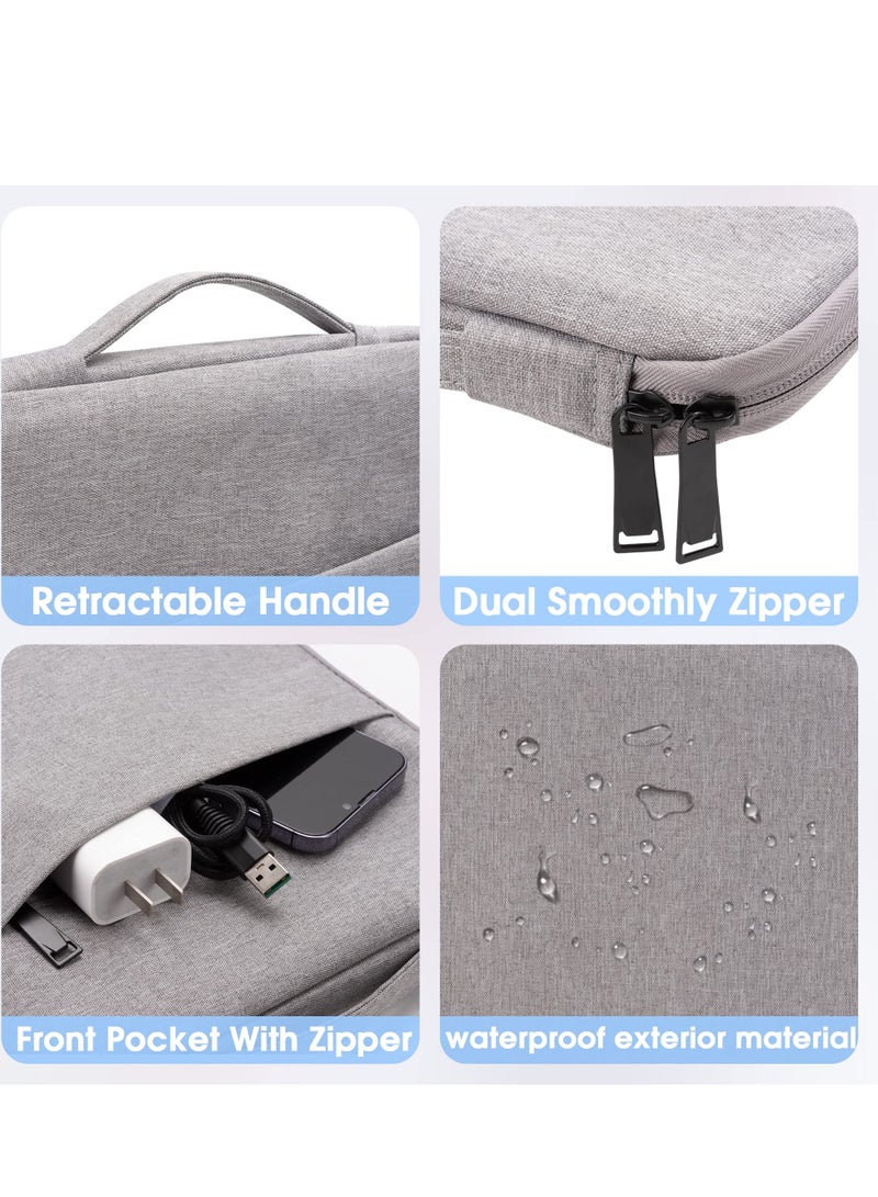 13 inch Laptop Sleeve Bag Compatible with MacBook Air Mac Pro M1 Surface Lenovo Dell HP Computer Bag Accessories Polyester Case with Pocket Gray