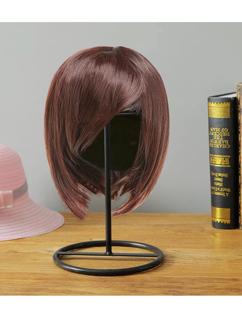 Wig Stand Holder,Hat Racks,Hat Display Stand,12 inch Stable Sturdy Wig Head Holder, Freestanding Durable Hat Holder Storage Stand, Metal Hat Cap Rack Wigs Holder  (black)