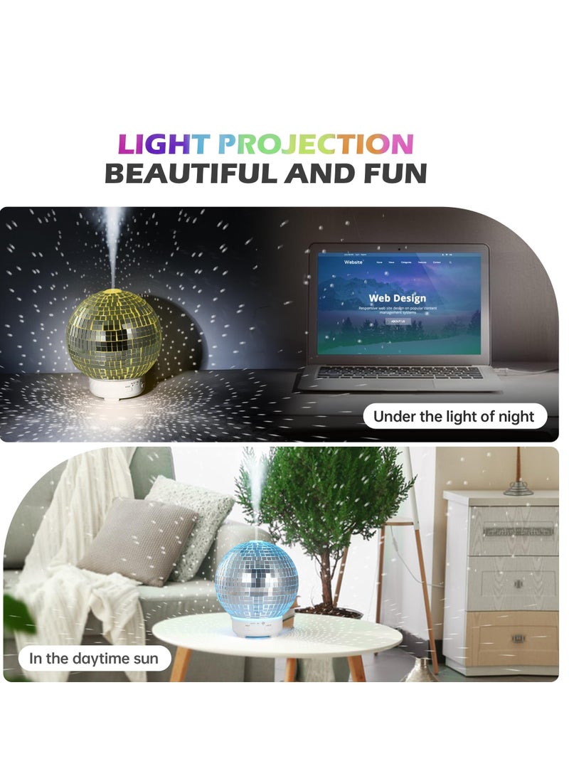 Disco Ball Diffuser Rotating, Disco Ball Decor Multi-Purpose Disco Diffuser, Home Aromatherapy Essential Oil Diffuser, with 14 Light Modes, for Disco Party Decoration and Accessories